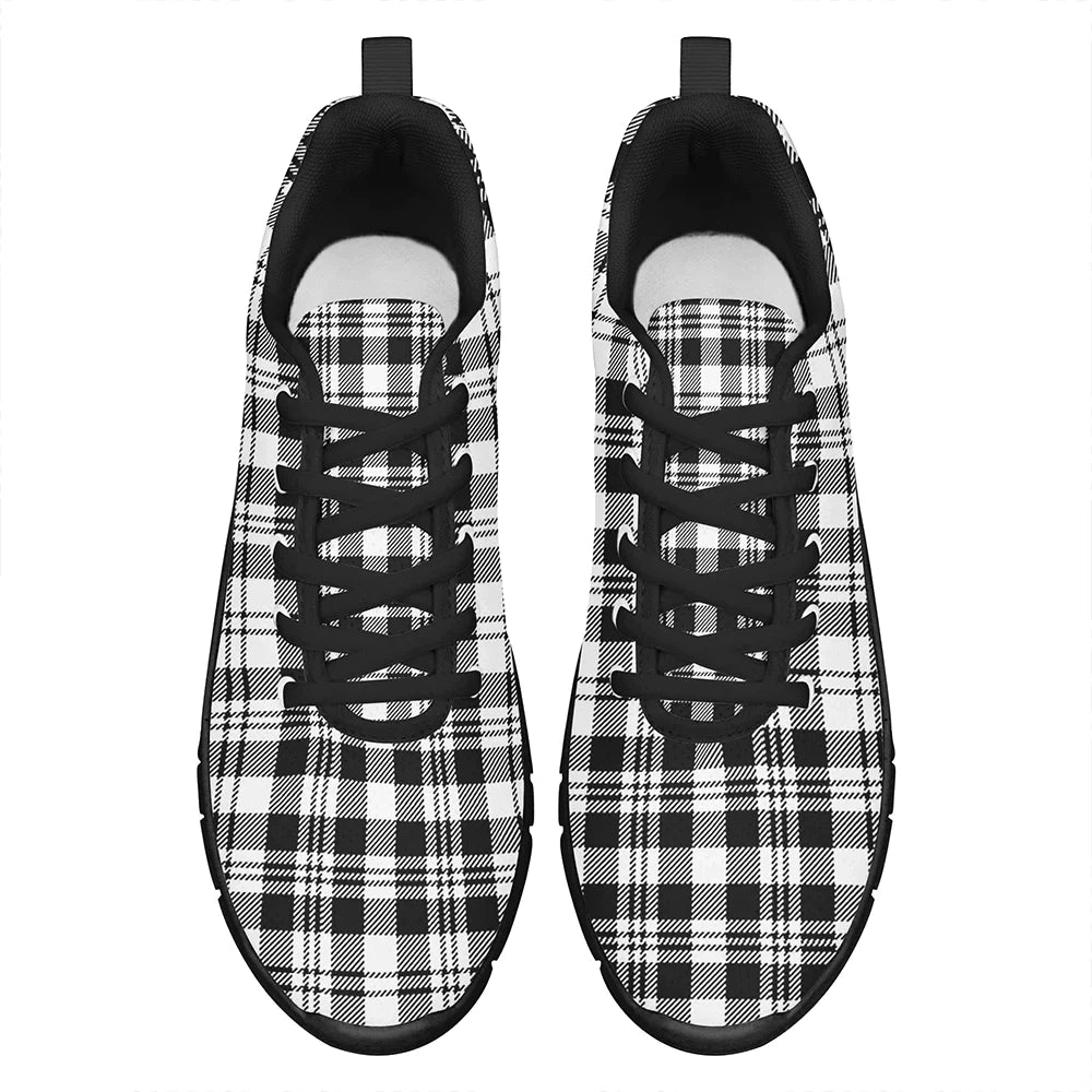 SCOTT BLACK AND WHITE MODERN Tartan Plaid Sneakers