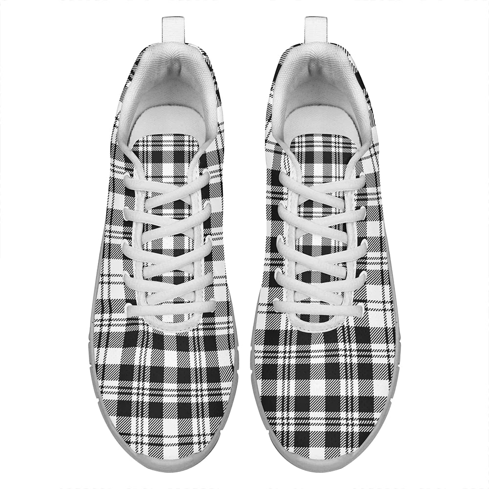 SCOTT BLACK AND WHITE MODERN Tartan Plaid Sneakers