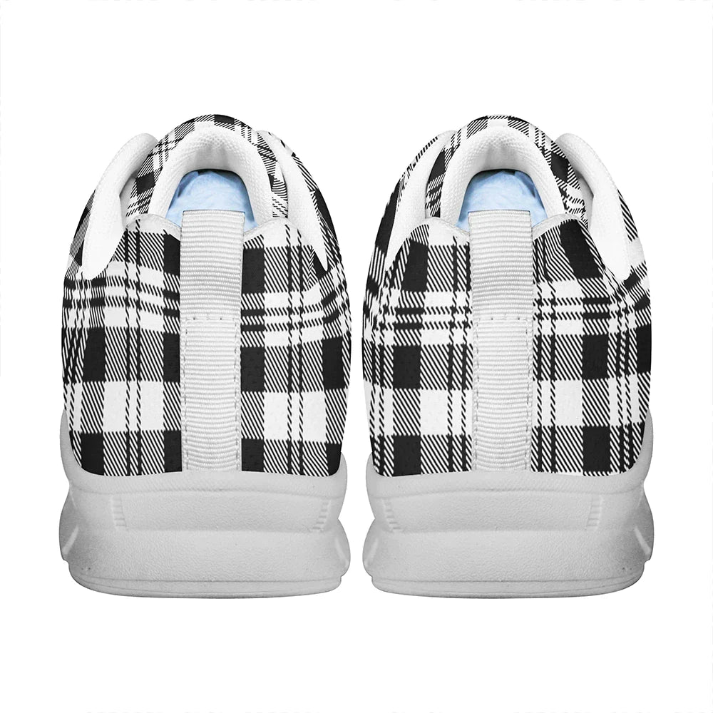 SCOTT BLACK AND WHITE MODERN Tartan Plaid Sneakers