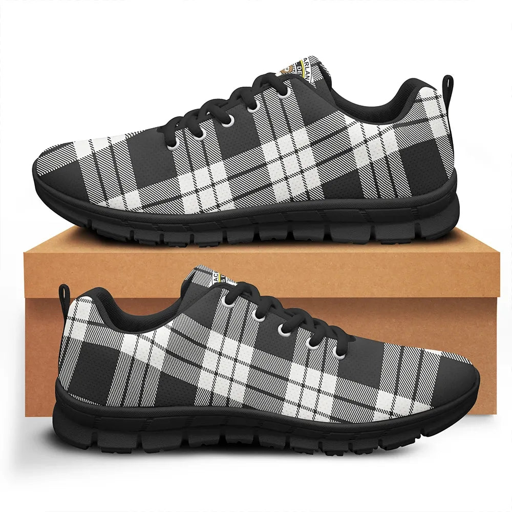 MacFarlane Black & White Ancient Tartan Crest Sneakers