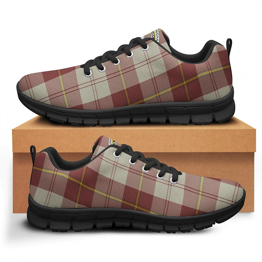 Cunningham Burgundy Dancers Tartan Crest Sneakers