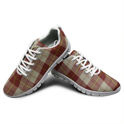 Cunningham Burgundy Dancers Tartan Crest Sneakers