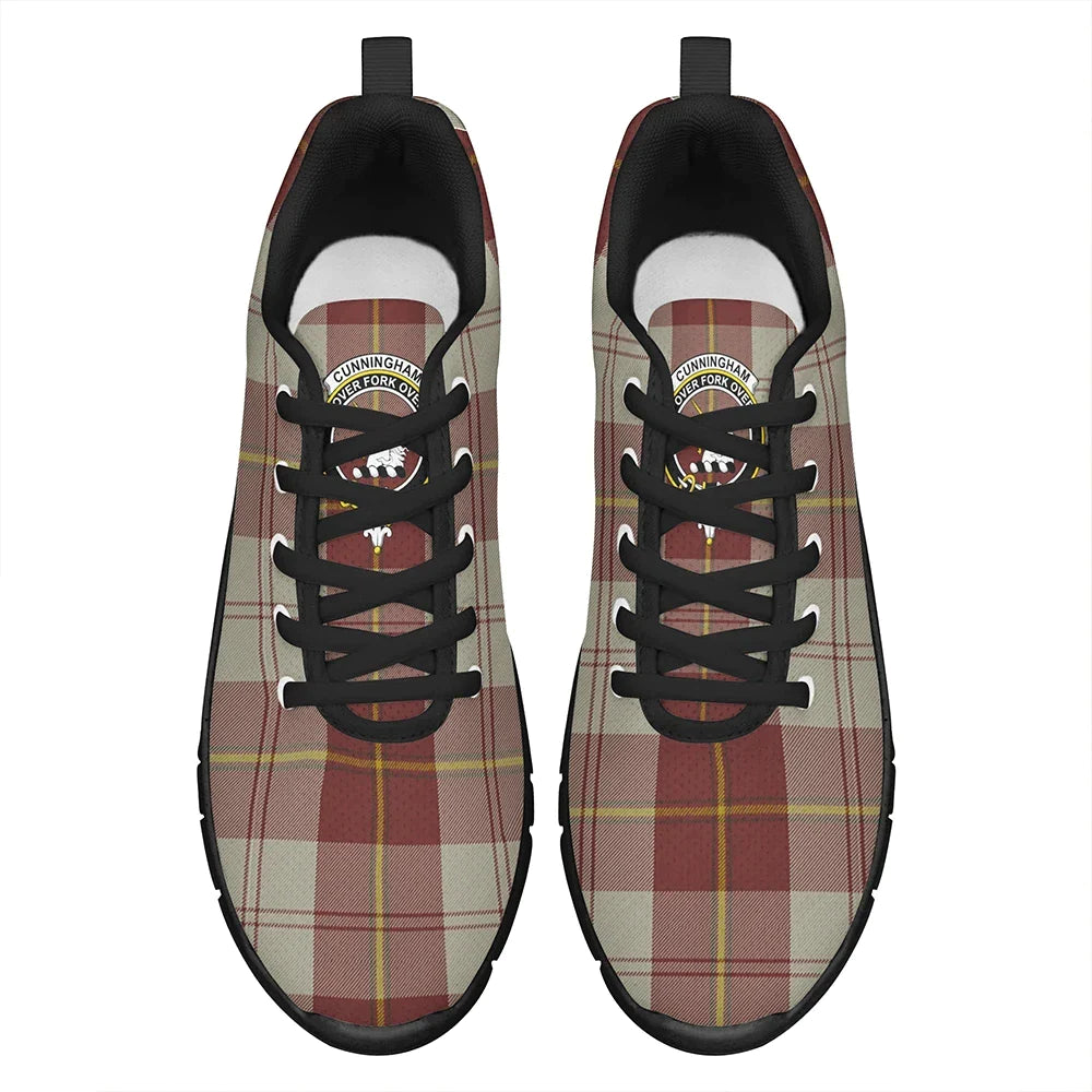 Cunningham Burgundy Dancers Tartan Crest Sneakers