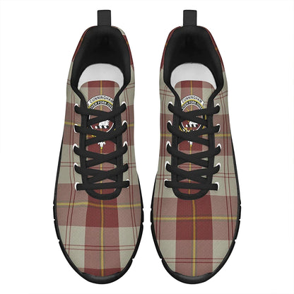 Cunningham Burgundy Dancers Tartan Crest Sneakers