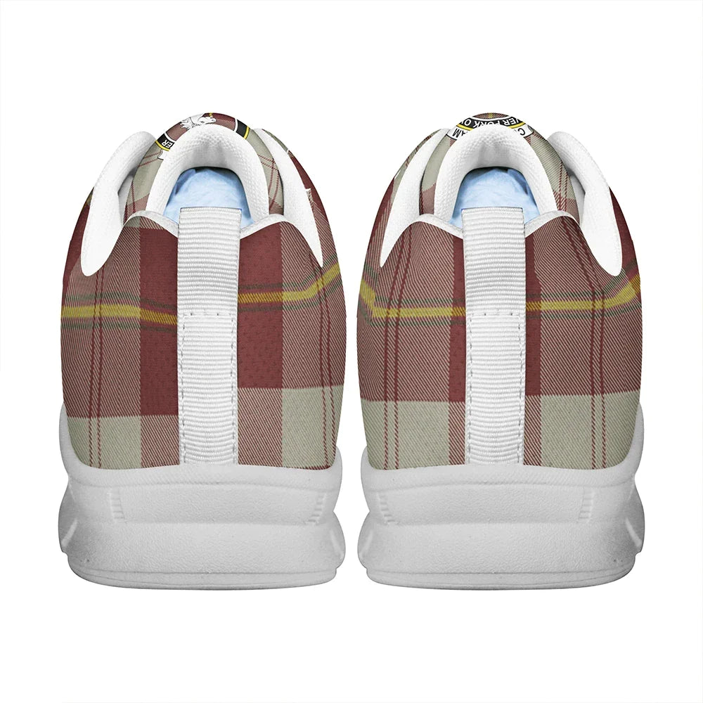 Cunningham Burgundy Dancers Tartan Crest Sneakers