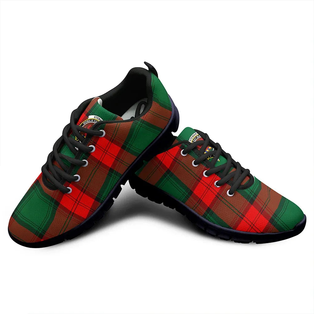 Stewart Atholl Modern Tartan Crest Sneakers