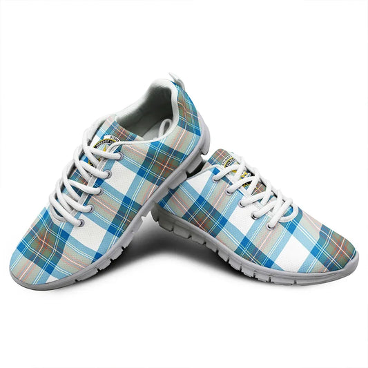 Stewart Muted Blue Tartan Crest Sneakers