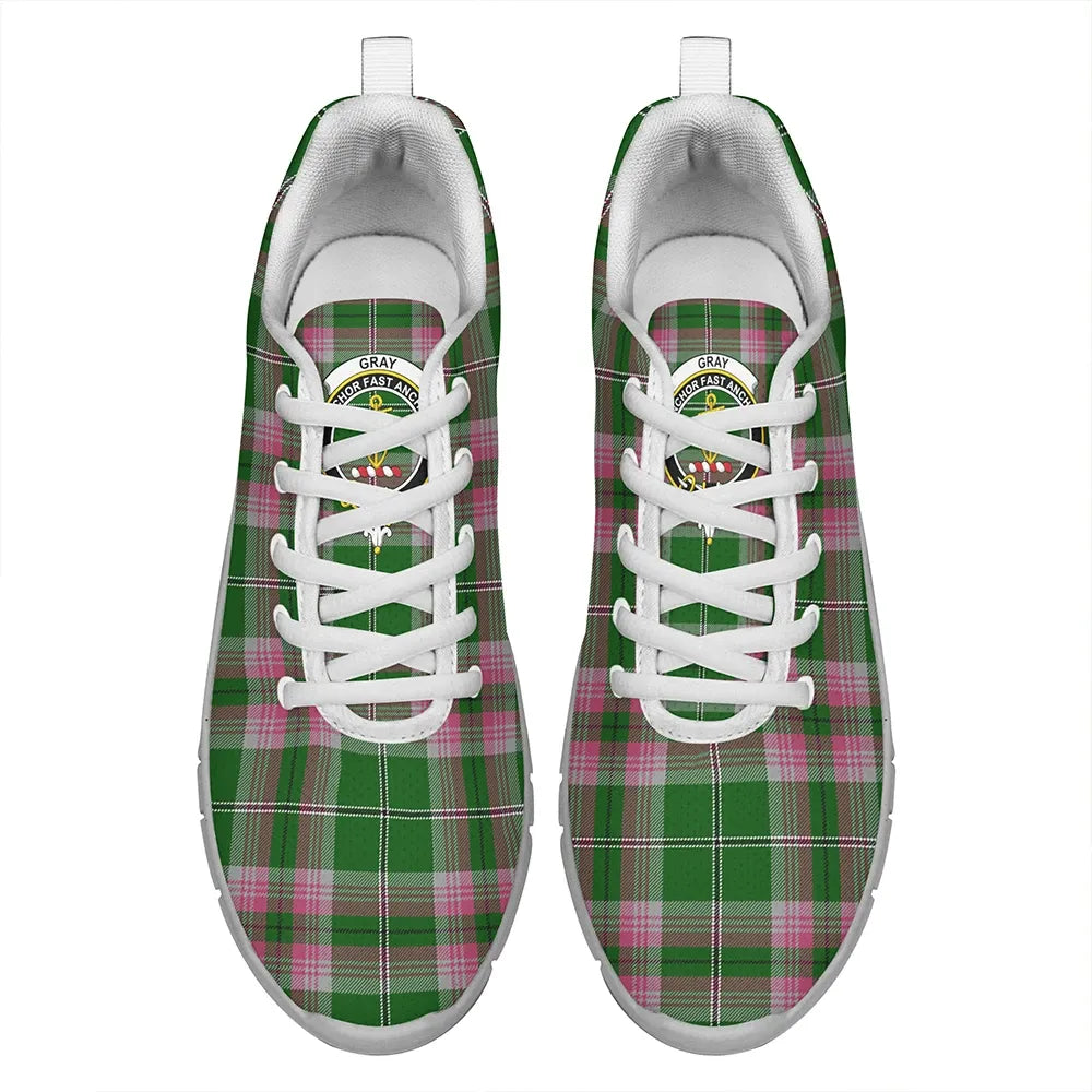 Gray Tartan Crest Sneakers