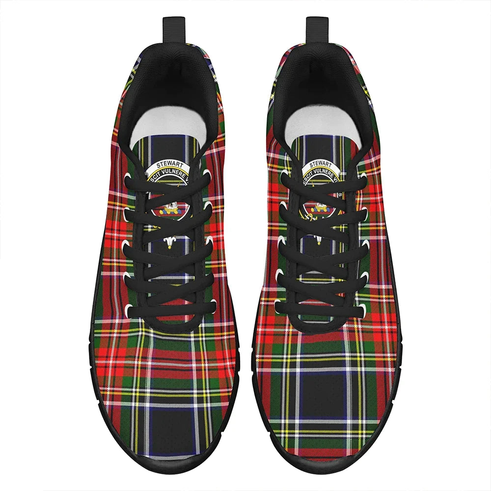 Stewart Black Tartan Crest Sneakers