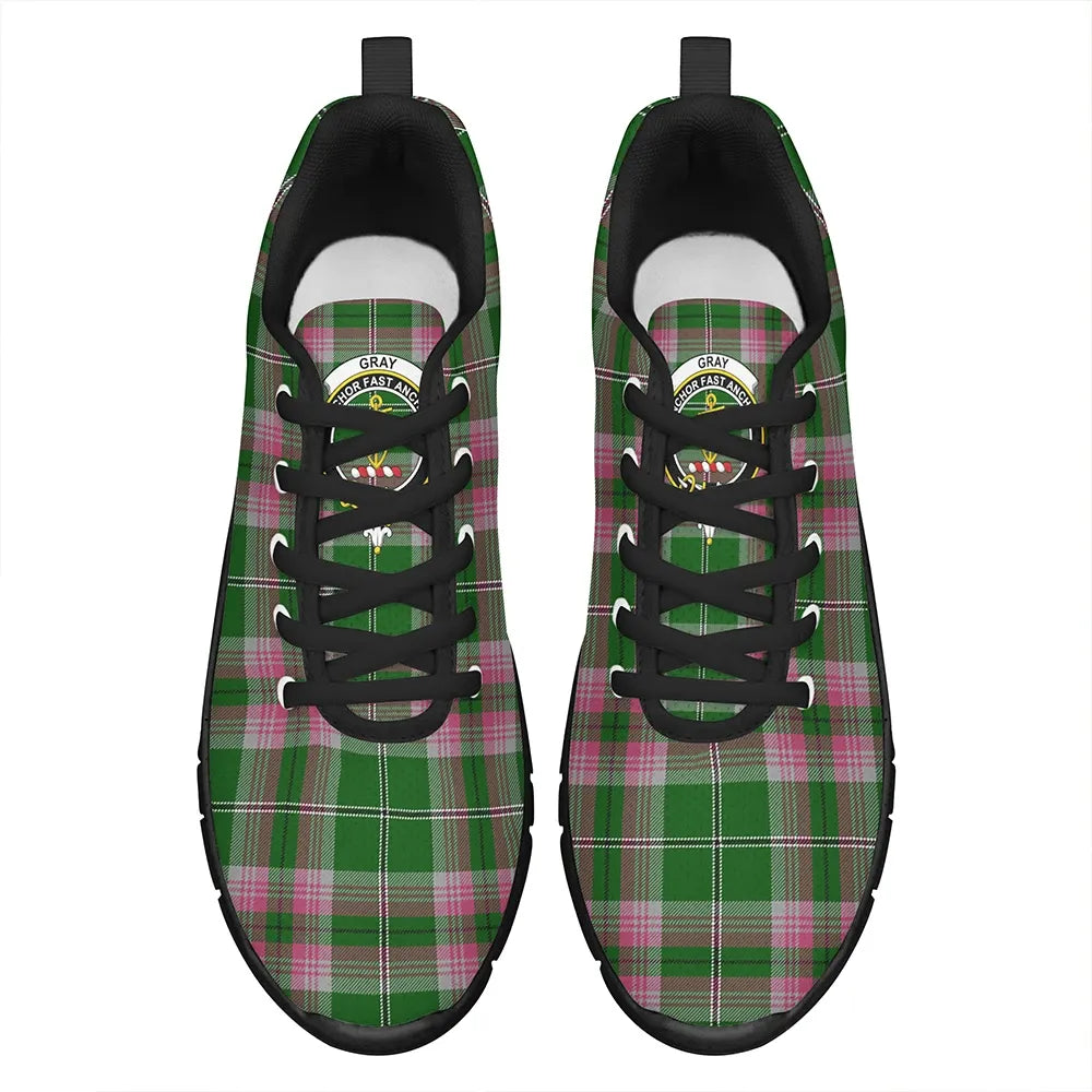 Gray Tartan Crest Sneakers