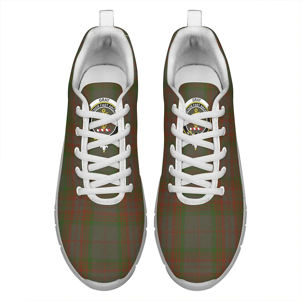 Gray Hunting Tartan Crest Sneakers