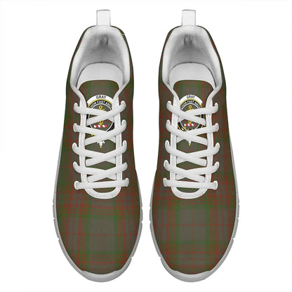 Gray Hunting Tartan Crest Sneakers