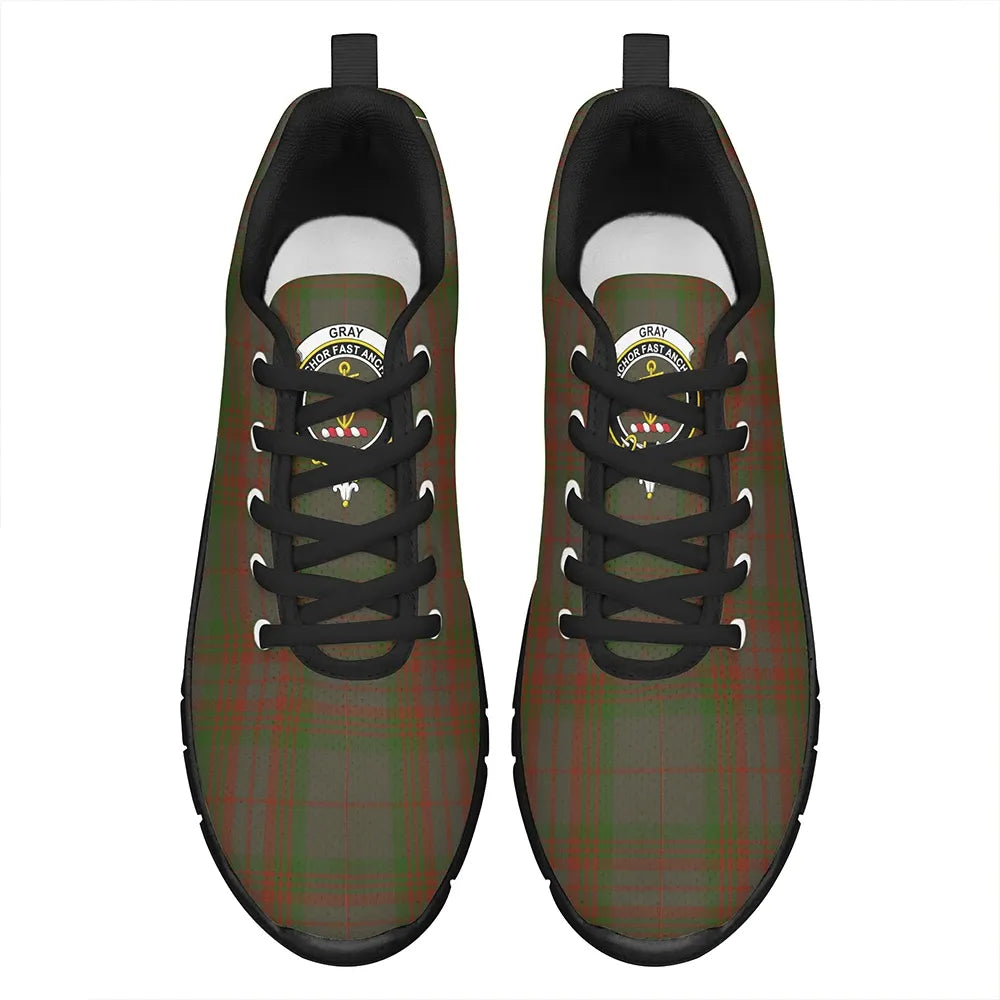 Gray Hunting Tartan Crest Sneakers