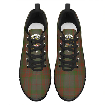 Gray Hunting Tartan Crest Sneakers