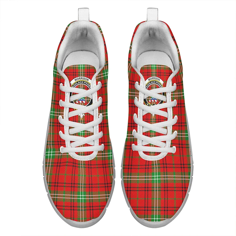 Morrison Red Modern Tartan Crest Sneakers