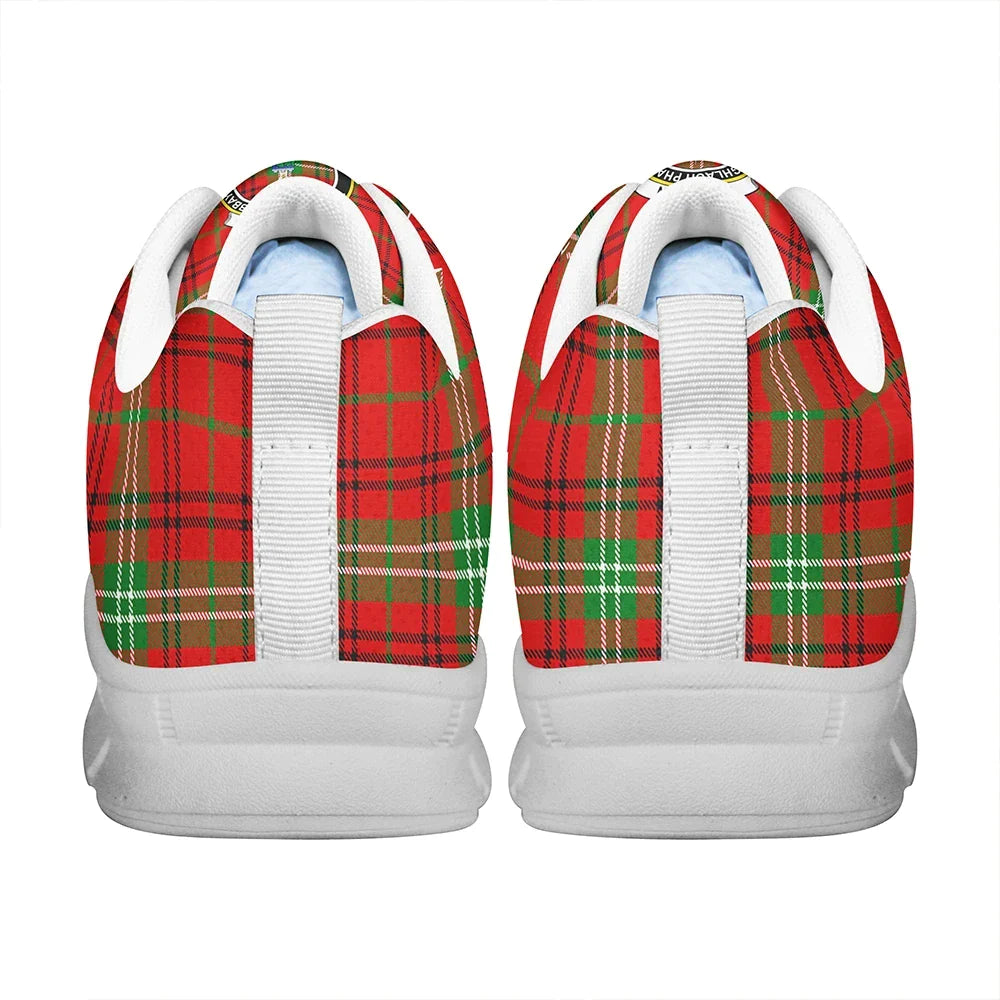 Morrison Red Modern Tartan Crest Sneakers