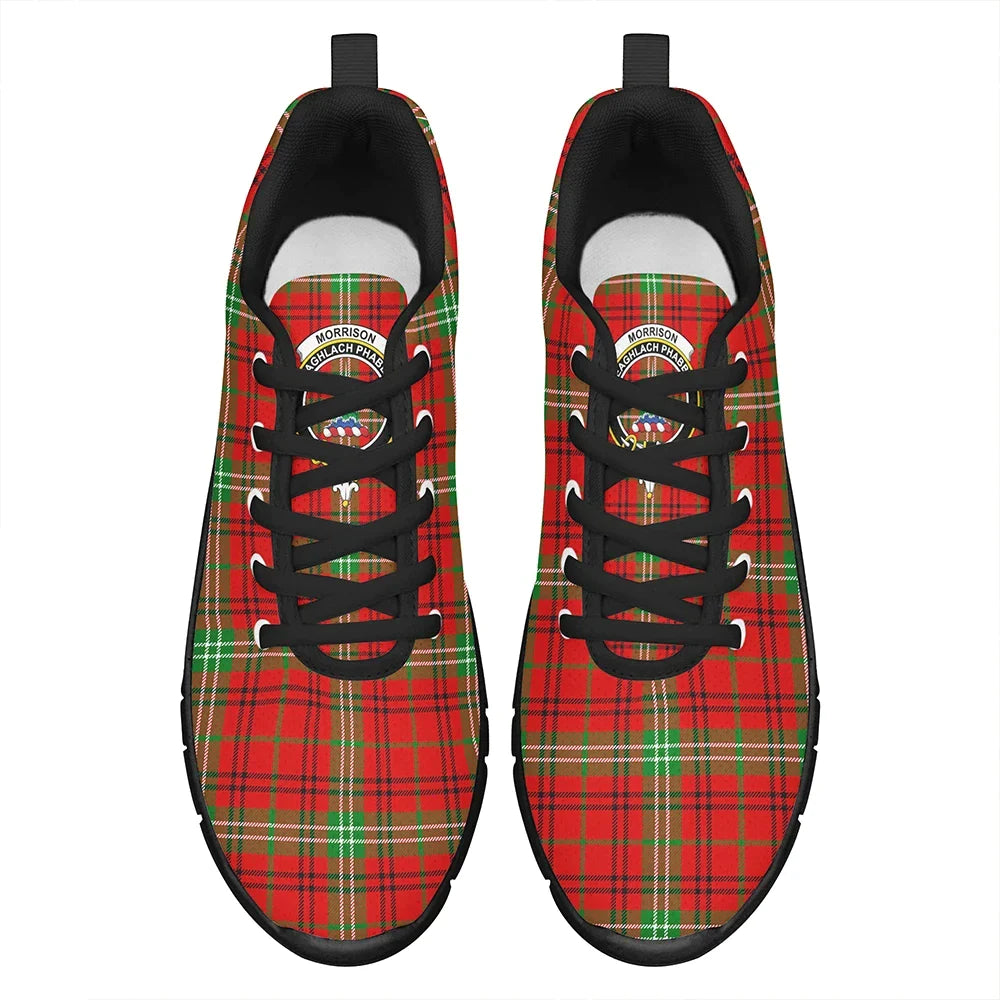 Morrison Red Modern Tartan Crest Sneakers