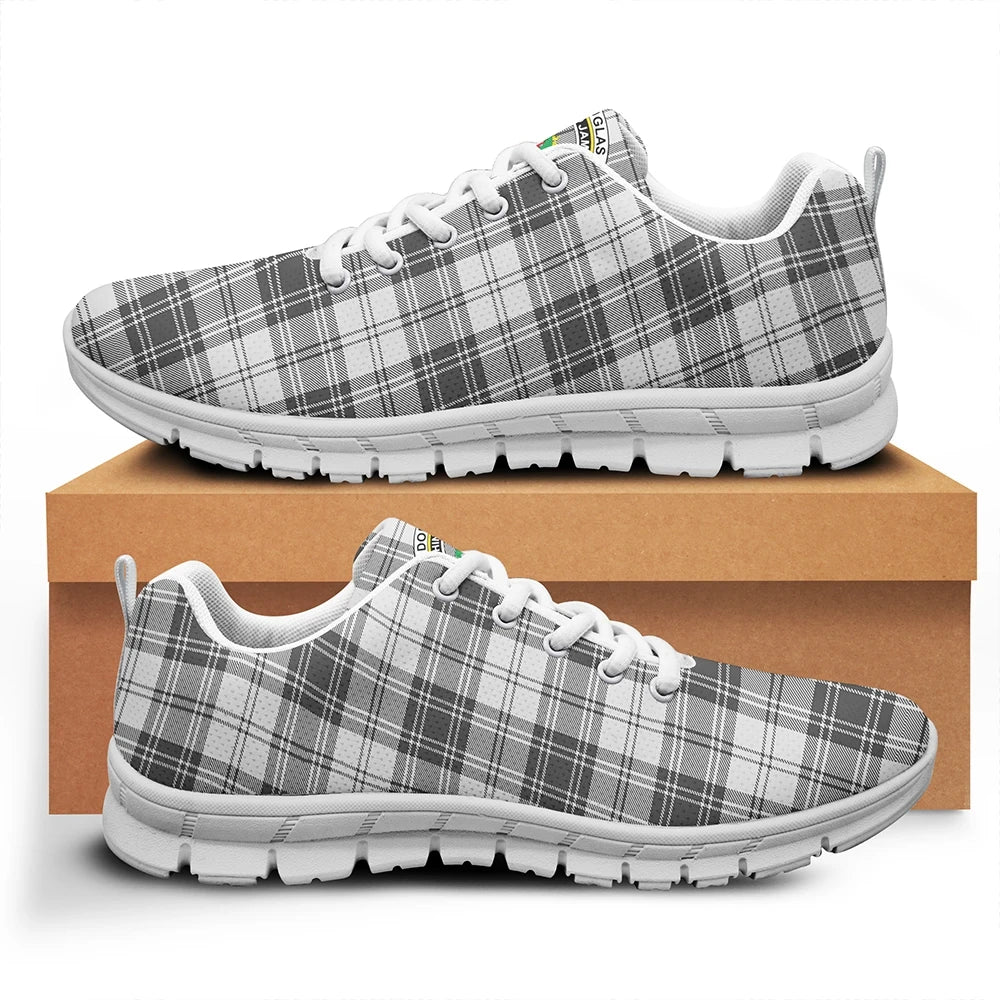 Douglas Grey Modern Tartan Crest Sneakers