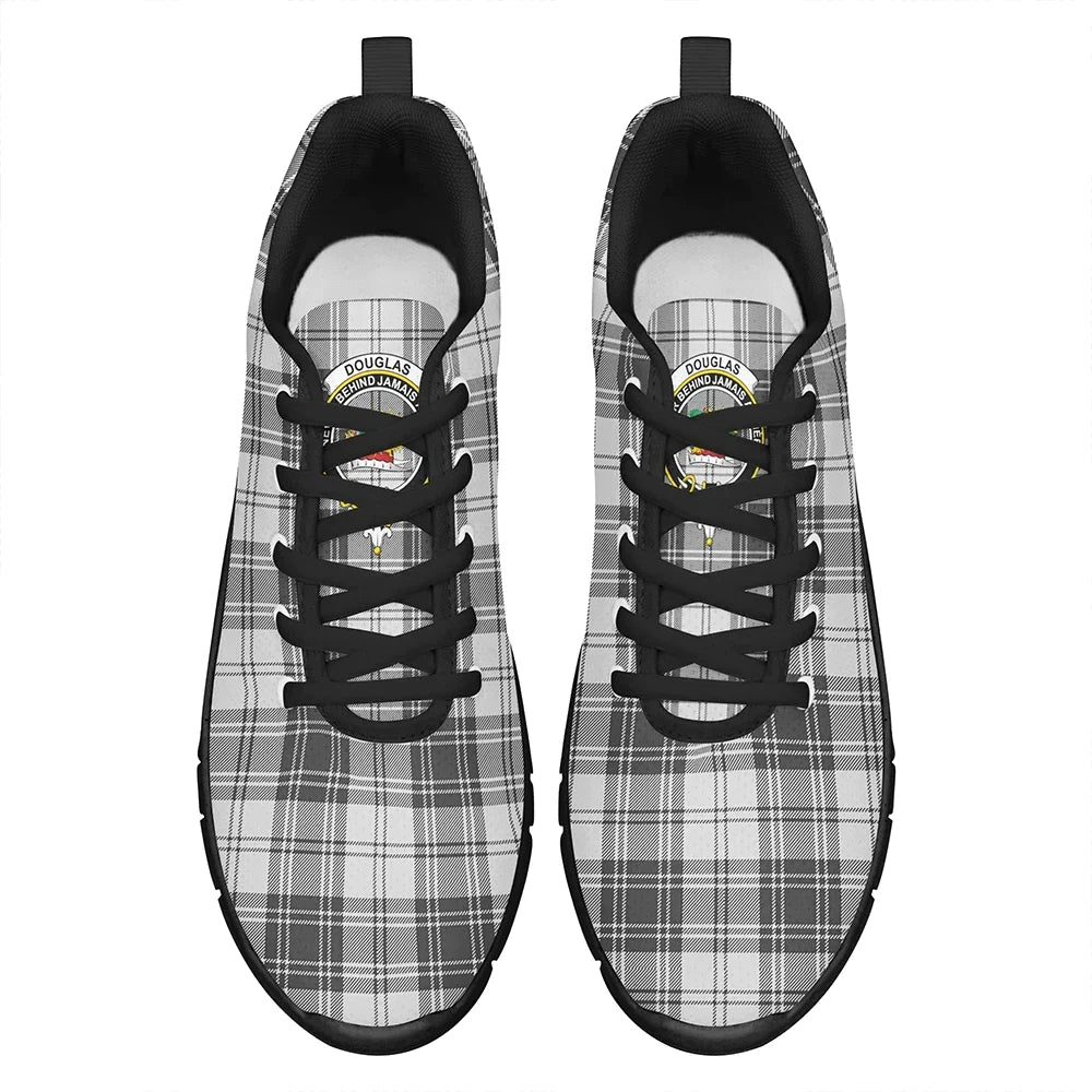 Douglas Grey Modern Tartan Crest Sneakers