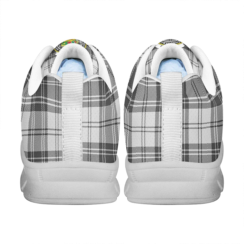 Douglas Grey Modern Tartan Crest Sneakers