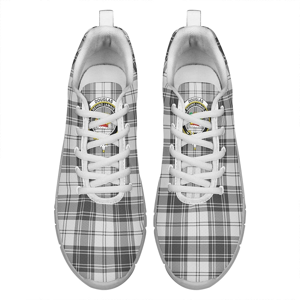 Douglas Grey Modern Tartan Crest Sneakers