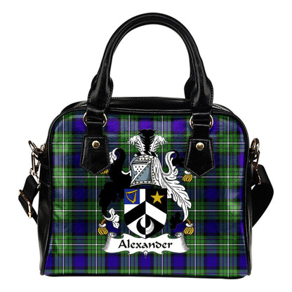 Alexander Tartan Crest Shoulder Handbag