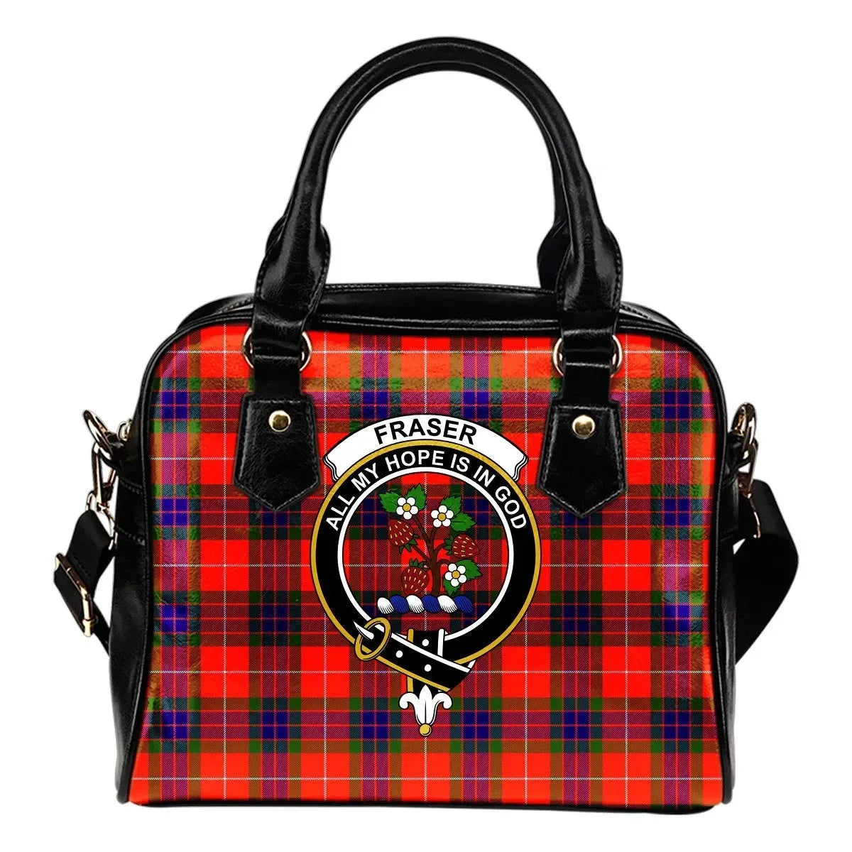 Fraser Modern Tartan Crest Shoulder Handbag