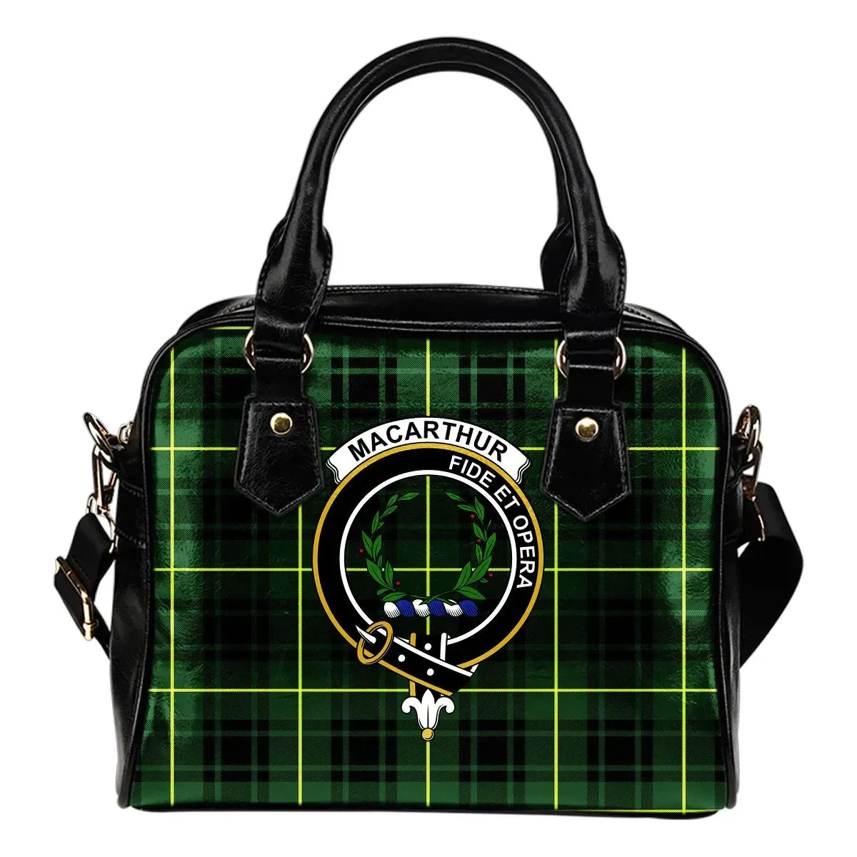 MacArthur Modern Tartan Crest Shoulder Handbag