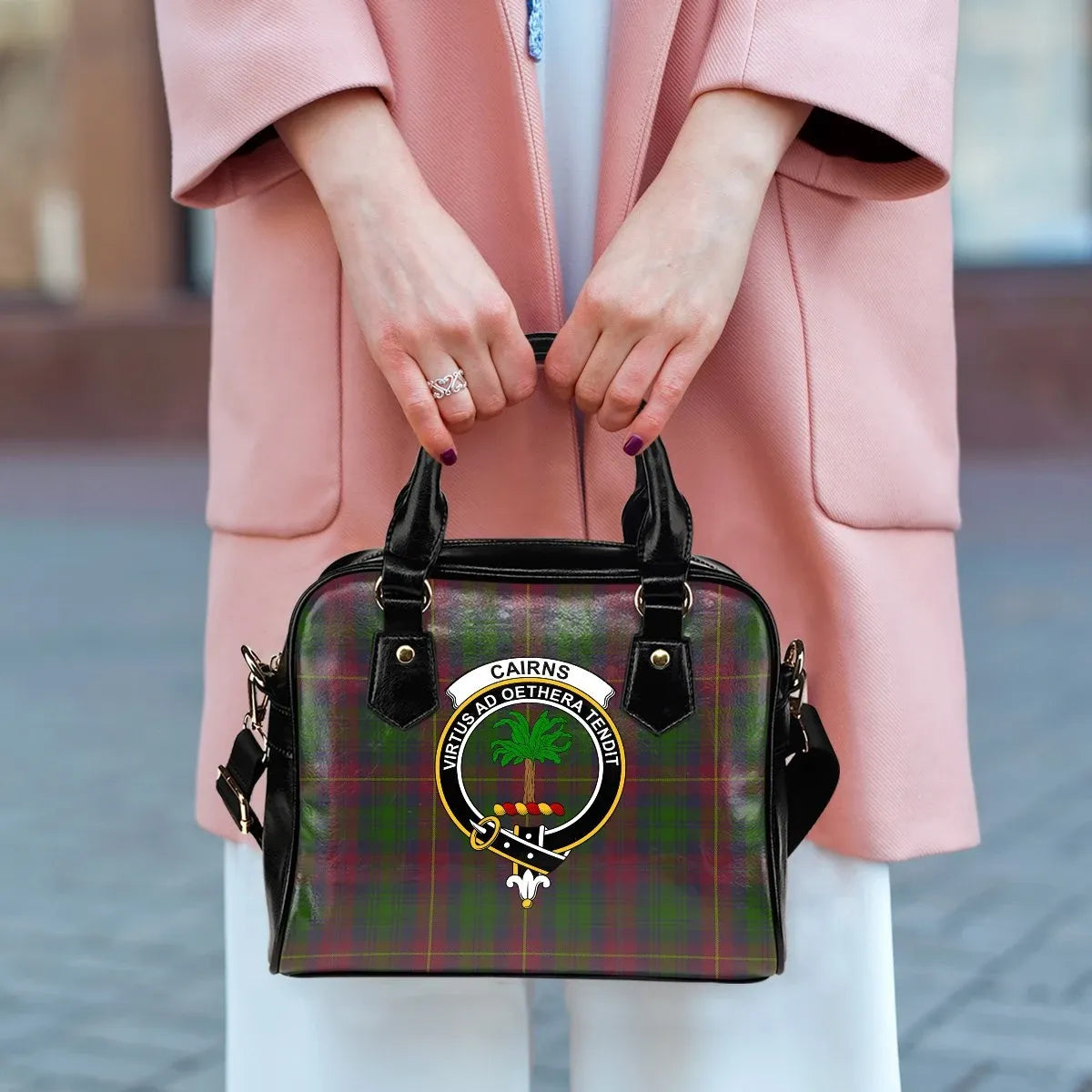 Cairns Tartan Crest Shoulder Handbag