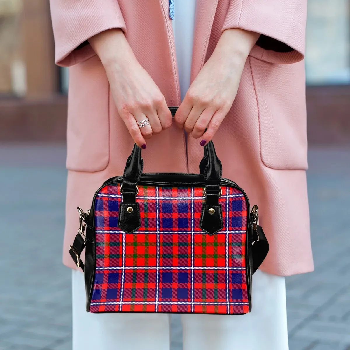 Cameron of Lochiel Modern Tartan Plaid Shoulder Handbag