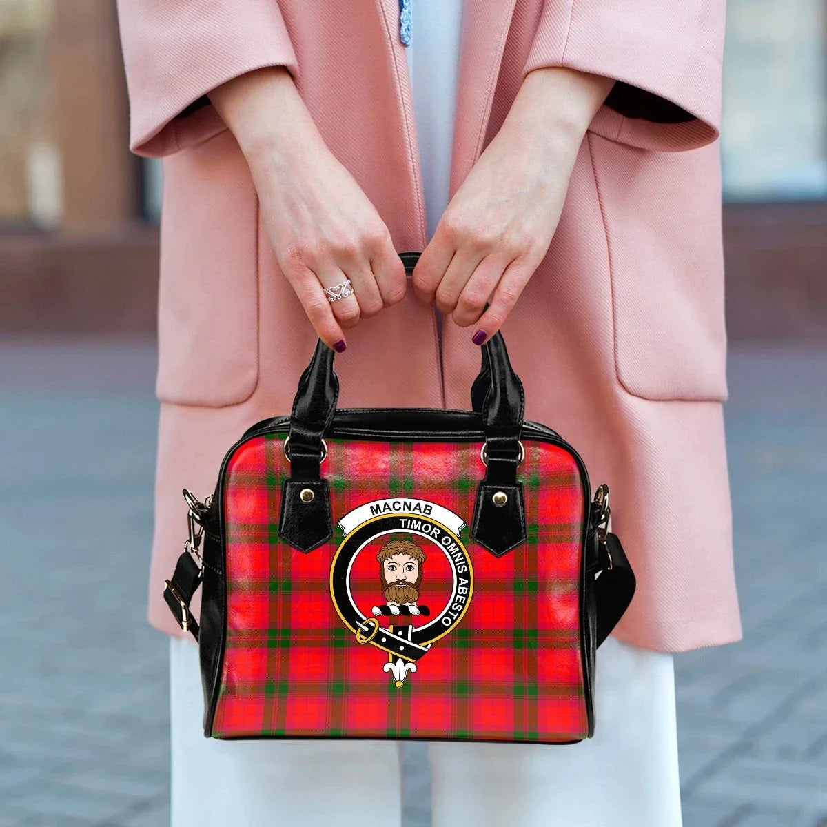 MacNab Modern Tartan Crest Shoulder Handbag