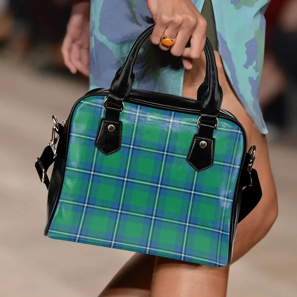 Irvine Ancient Tartan Plaid Shoulder Handbag