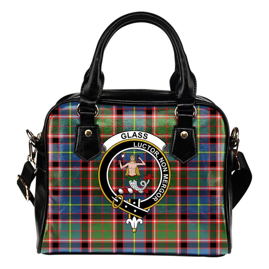 Glass Tartan Crest Shoulder Handbag