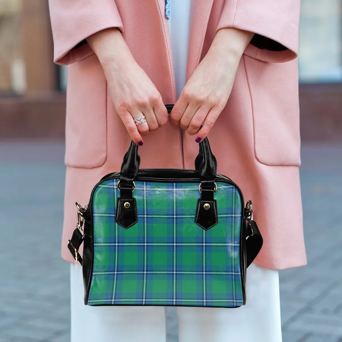 Irvine Ancient Tartan Plaid Shoulder Handbag