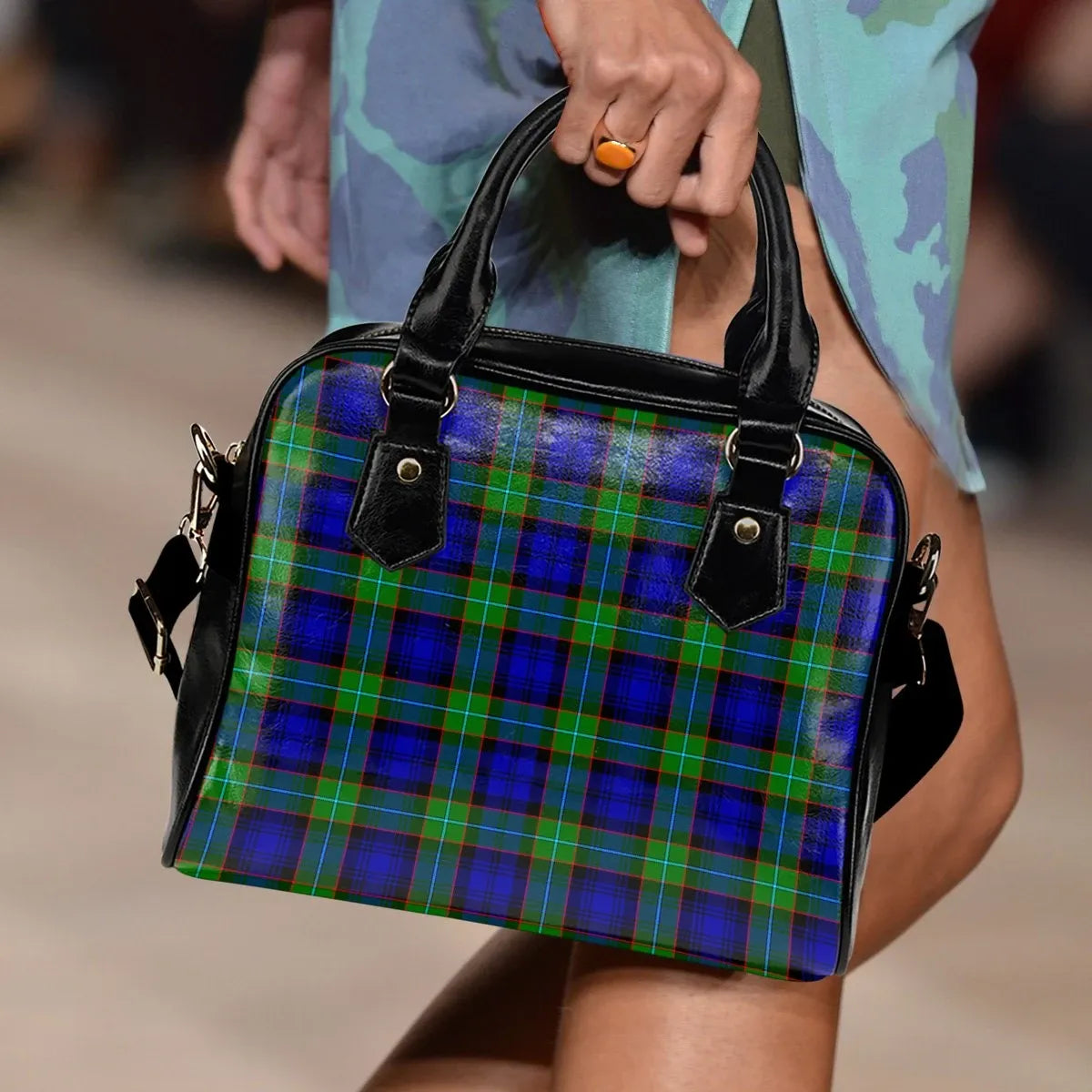 Sempill Modern Tartan Plaid Shoulder Handbag