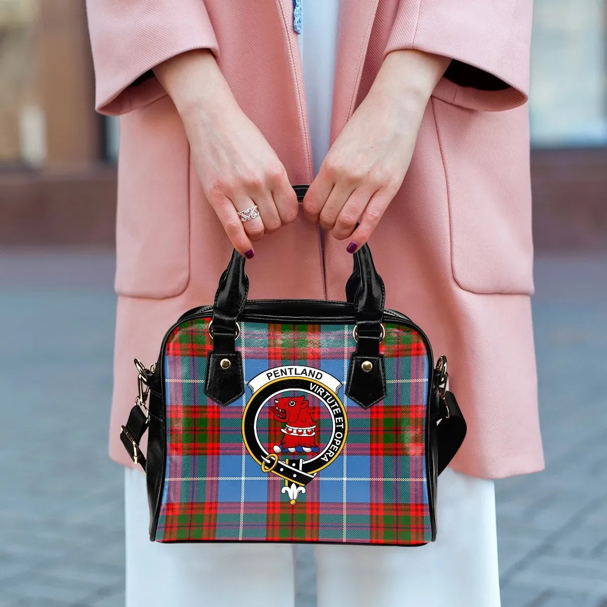 Pentland Tartan Crest Shoulder Handbag