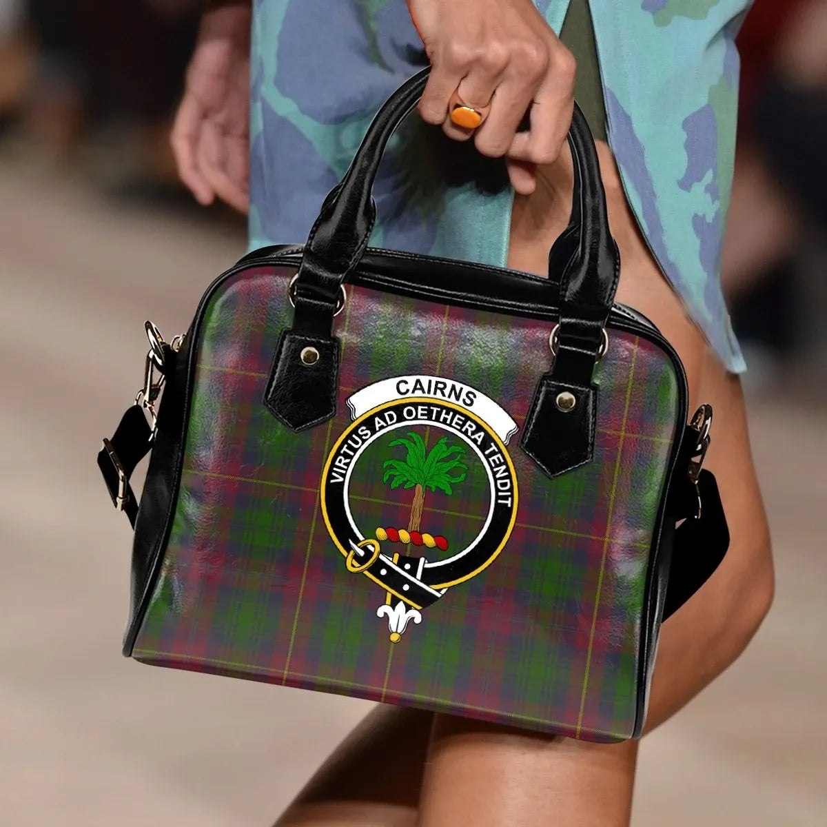 Cairns Tartan Crest Shoulder Handbag