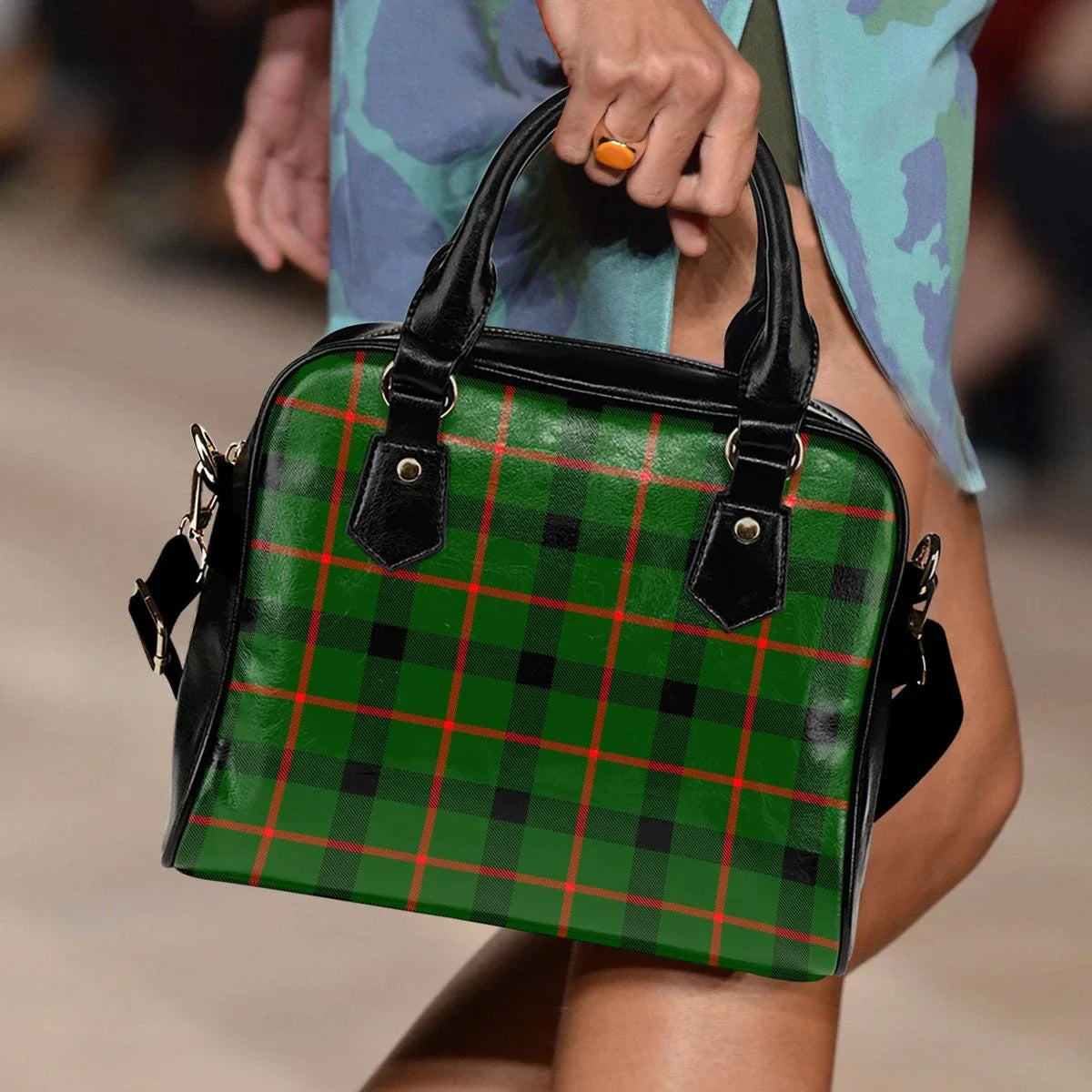 Kincaid Modern Tartan Plaid Shoulder Handbag