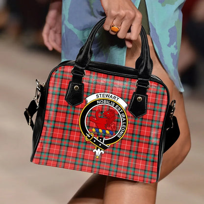 Stewart Tartan Crest Shoulder Handbag