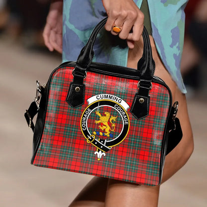 Cumming Modern Tartan Crest Shoulder Handbag