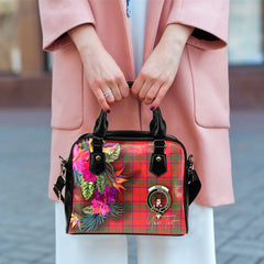Ross Tartan Hibiscus Shoulder Handbag