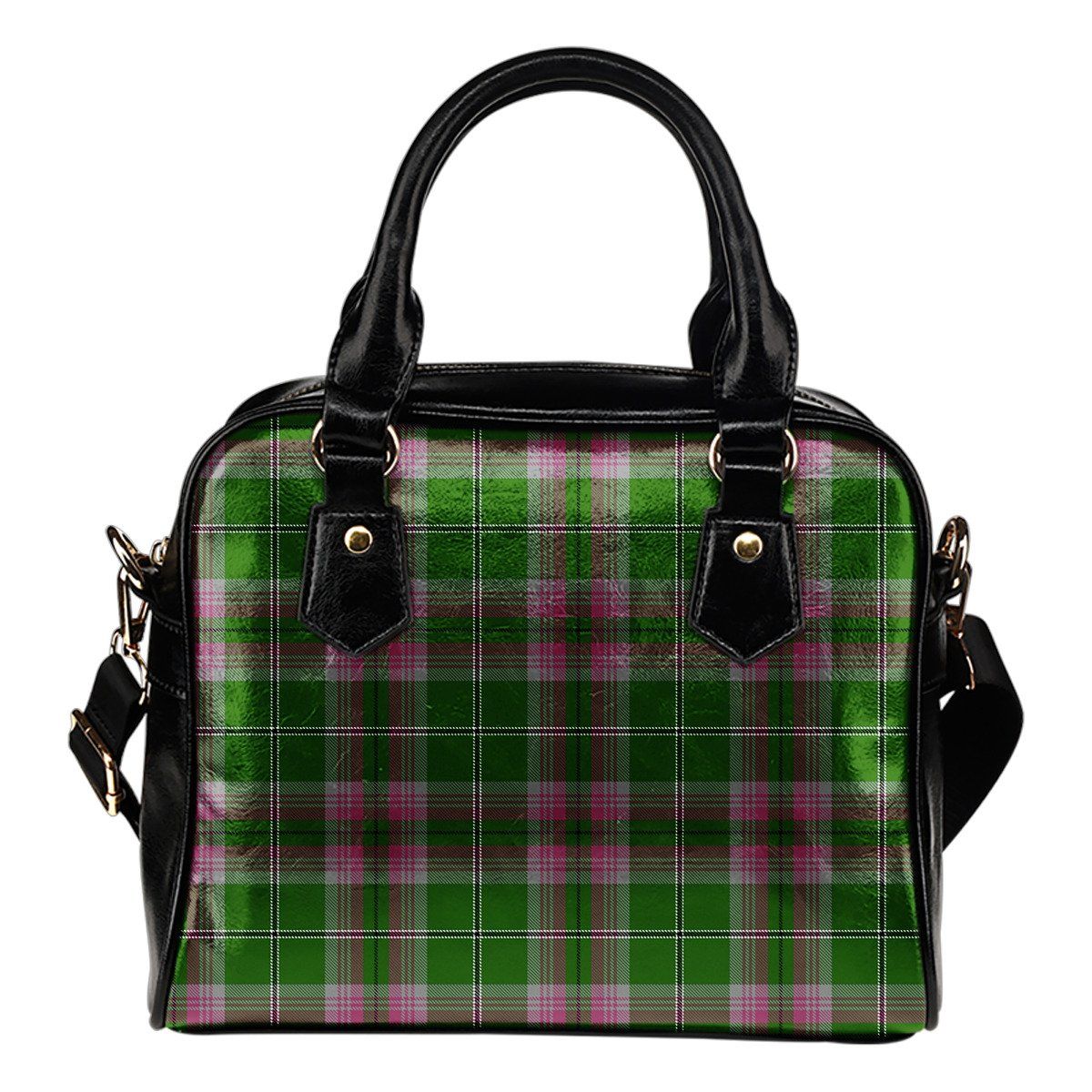 Gray Hunting Tartan Plaid Shoulder Handbag