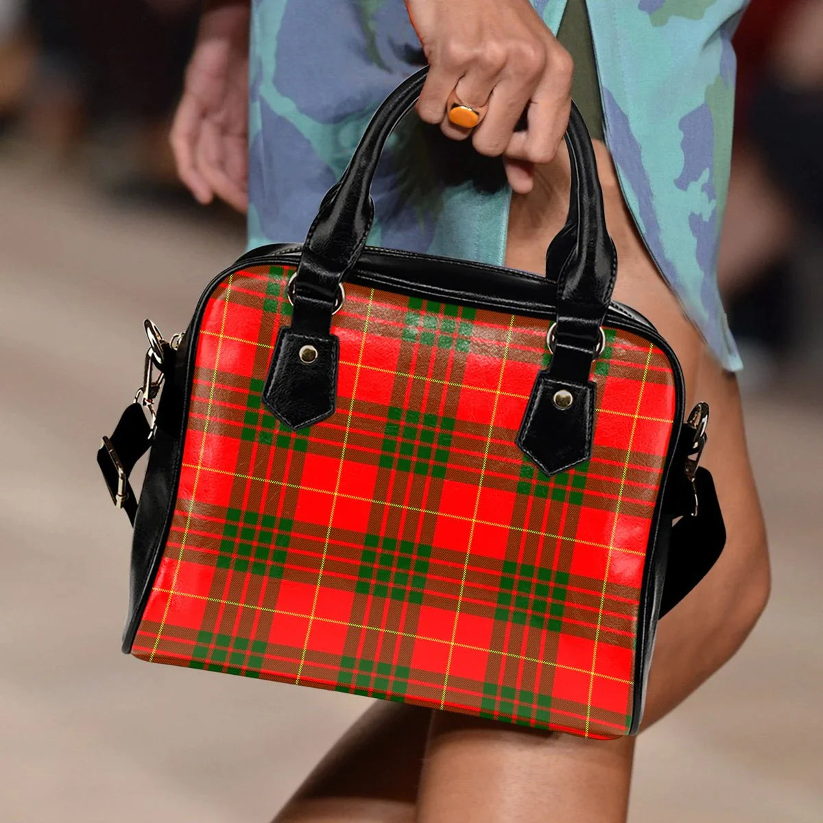 Cameron Modern Tartan Plaid Shoulder Handbag