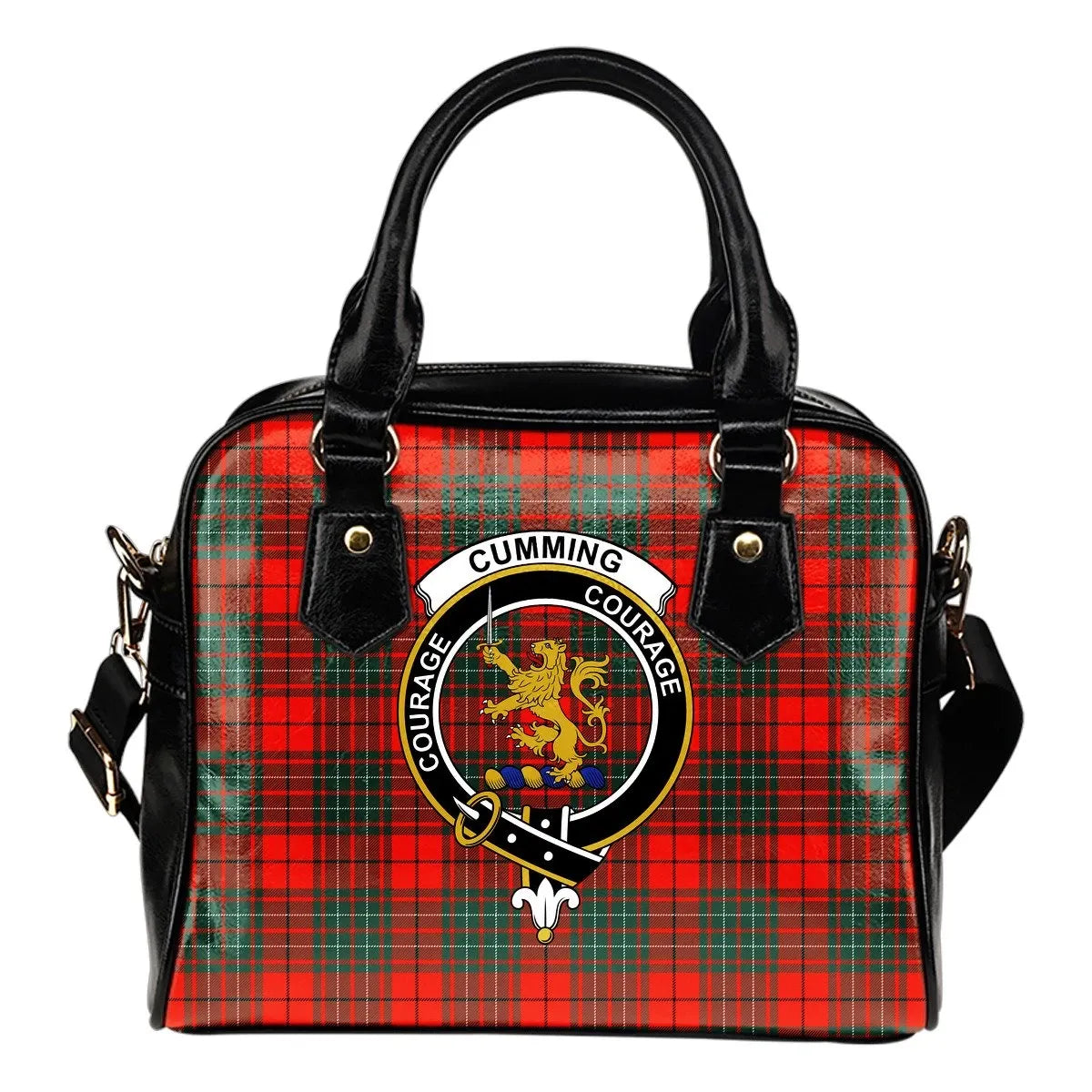 Cumming Modern Tartan Crest Shoulder Handbag