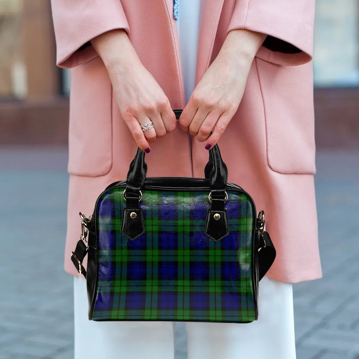 Campbell Modern Tartan Plaid Shoulder Handbag