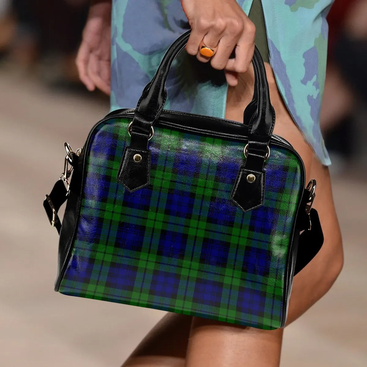 Campbell Modern Tartan Plaid Shoulder Handbag