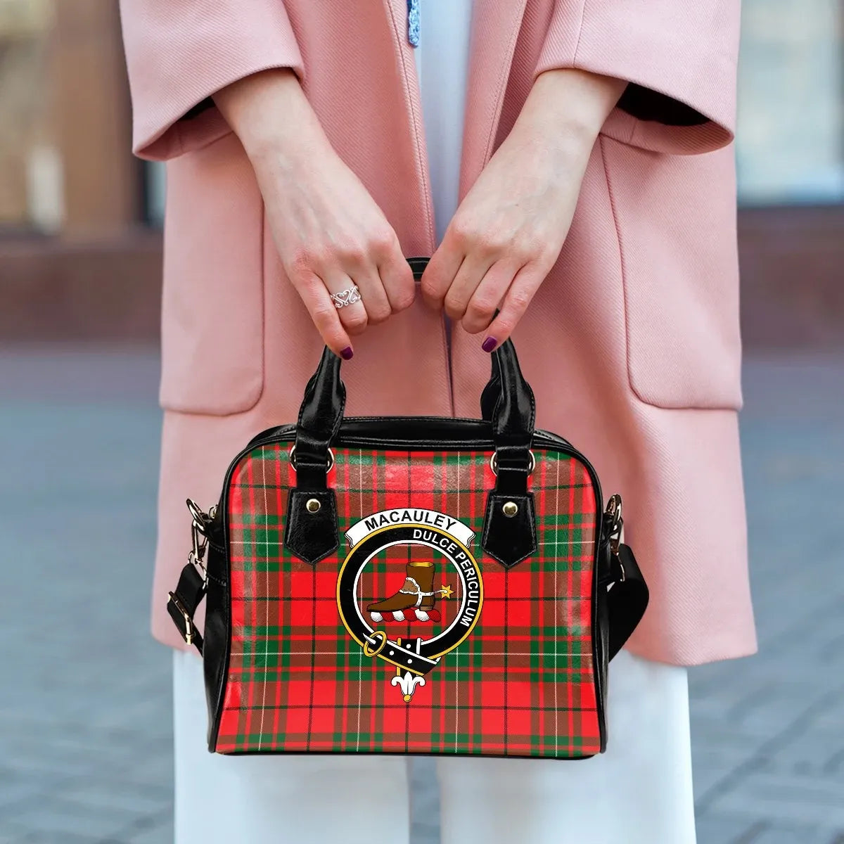 MacAulay Modern Tartan Crest Shoulder Handbag