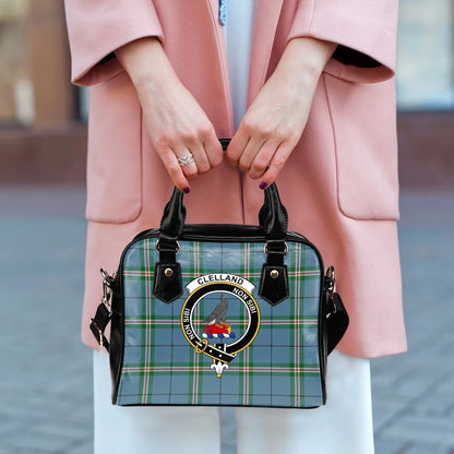 Clelland Modern Tartan Crest Shoulder Handbag