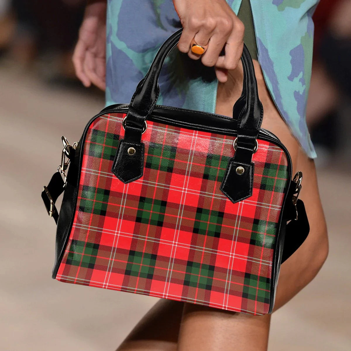 Nesbitt Modern Tartan Plaid Shoulder Handbag