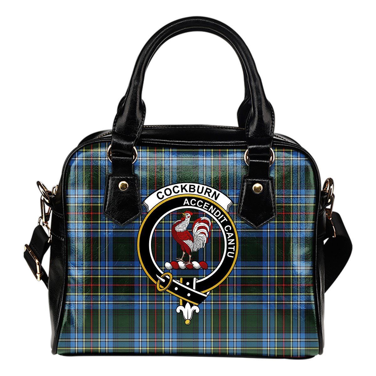 Cockburn Modern Tartan Crest Shoulder Handbag